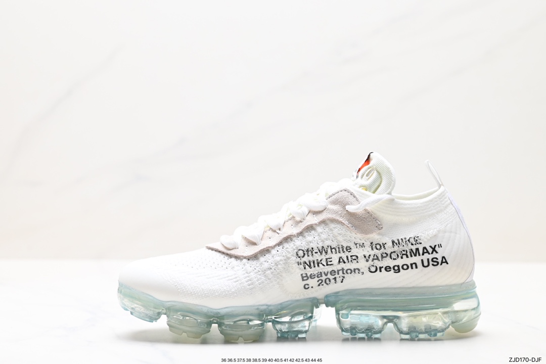 240 Off-White x Nike Air Vapormax Flyknit 2.0”Black/White”二代全掌大气垫慢跑鞋 AA3831-001