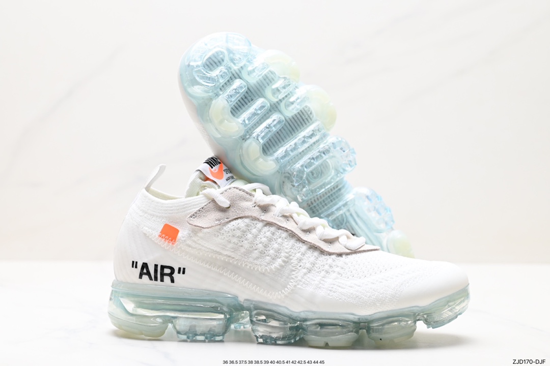 240 Off-White x Nike Air Vapormax Flyknit 2.0”Black/White”二代全掌大气垫慢跑鞋 AA3831-001