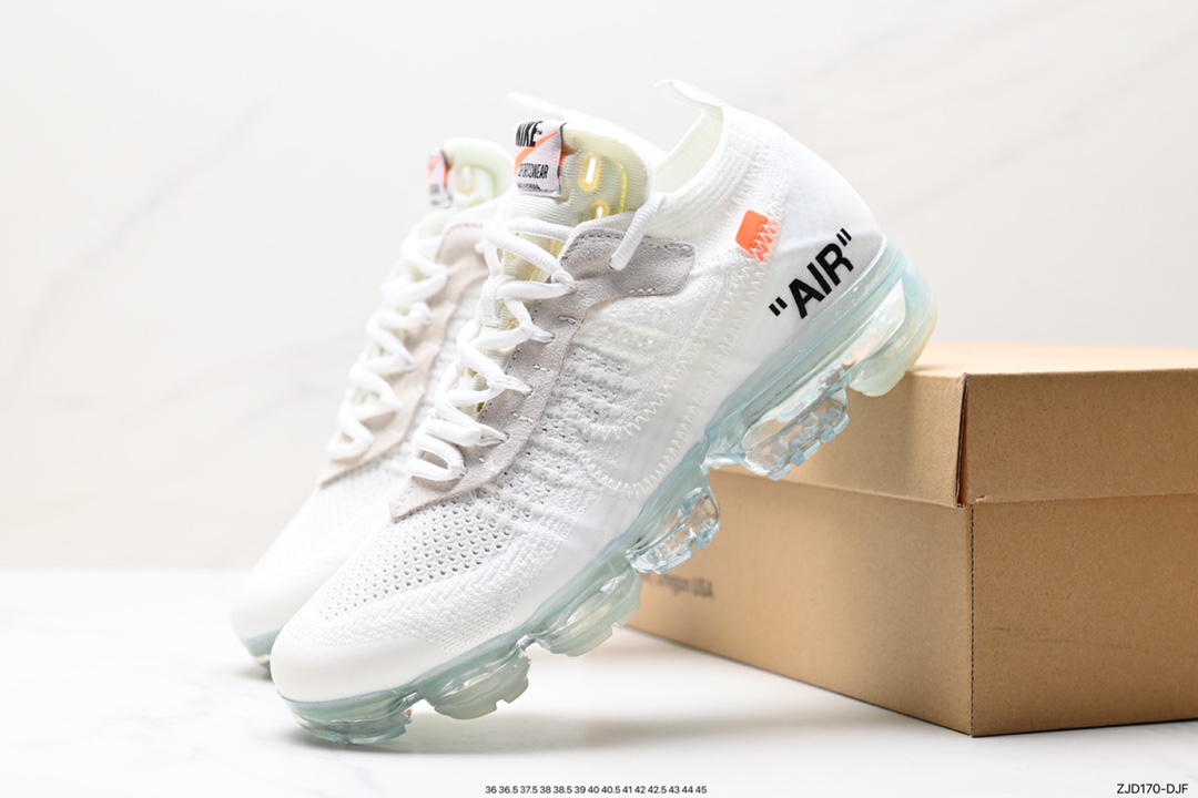 240 Off-White x Nike Air Vapormax Flyknit 2.0”Black/White”二代全掌大气垫慢跑鞋 AA3831-001