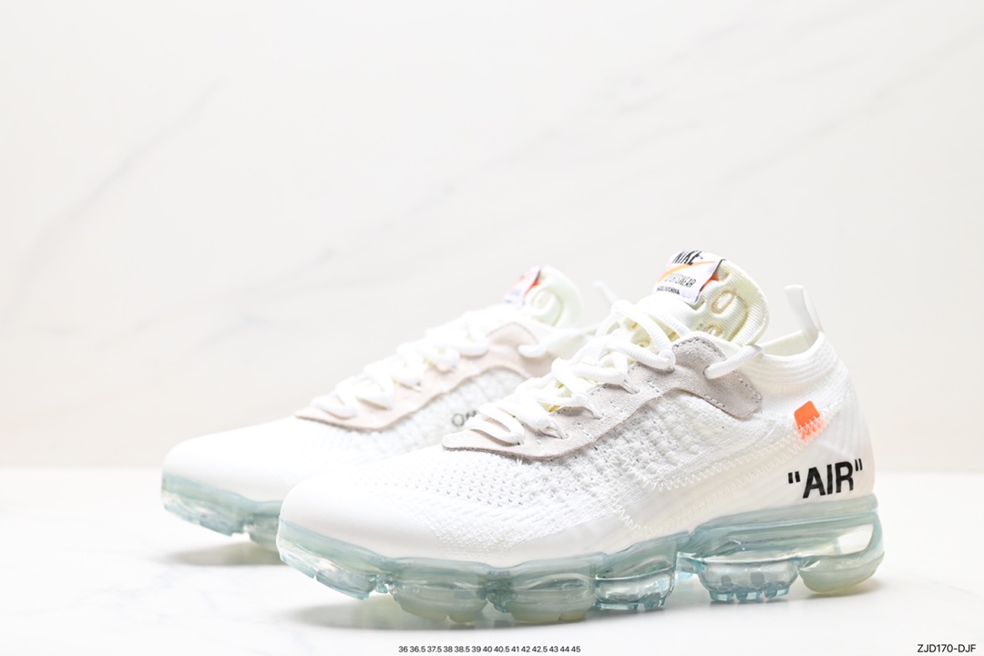 240 Off-White x Nike Air Vapormax Flyknit 2.0”Black/White”二代全掌大气垫慢跑鞋 AA3831-001