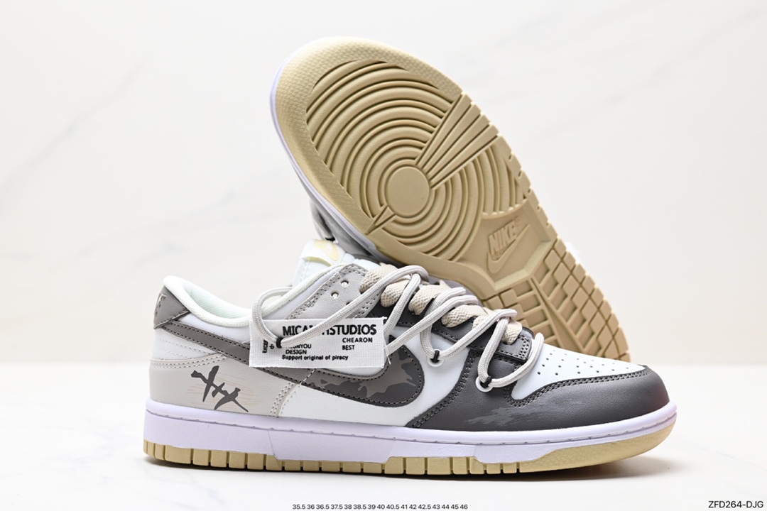 280 Nike  SB Dunk Low”Green/Beige“绑绳解构风 系列低帮休闲运动滑板板鞋 DV0833-100