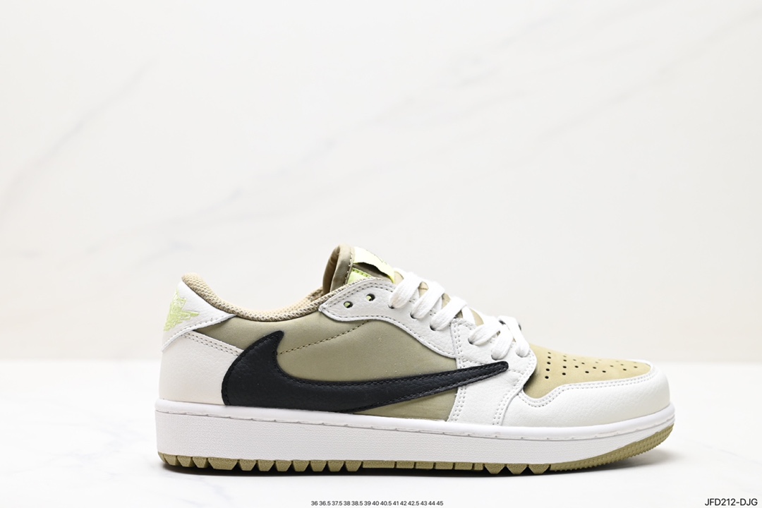 170 fragment design x Travis Scott x Nike Air Jordan 1 Low OG SP”Black/Green Toe“AJ1乔丹一代篮球鞋 FZ3124-200