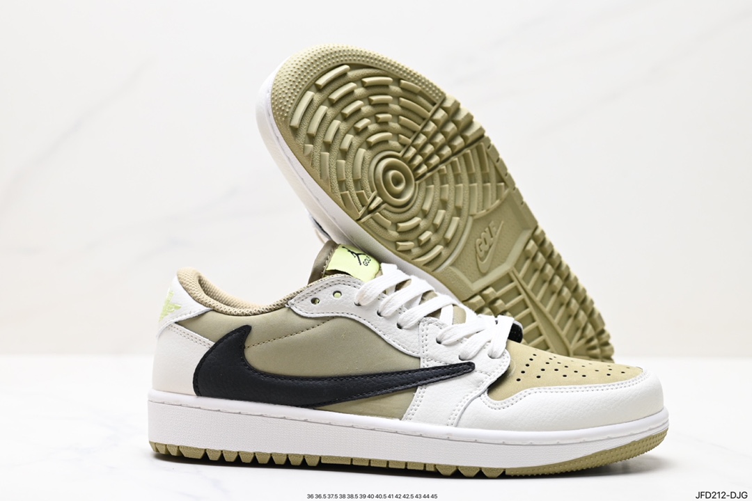 170 fragment design x Travis Scott x Nike Air Jordan 1 Low OG SP”Black/Green Toe“AJ1乔丹一代篮球鞋 FZ3124-200