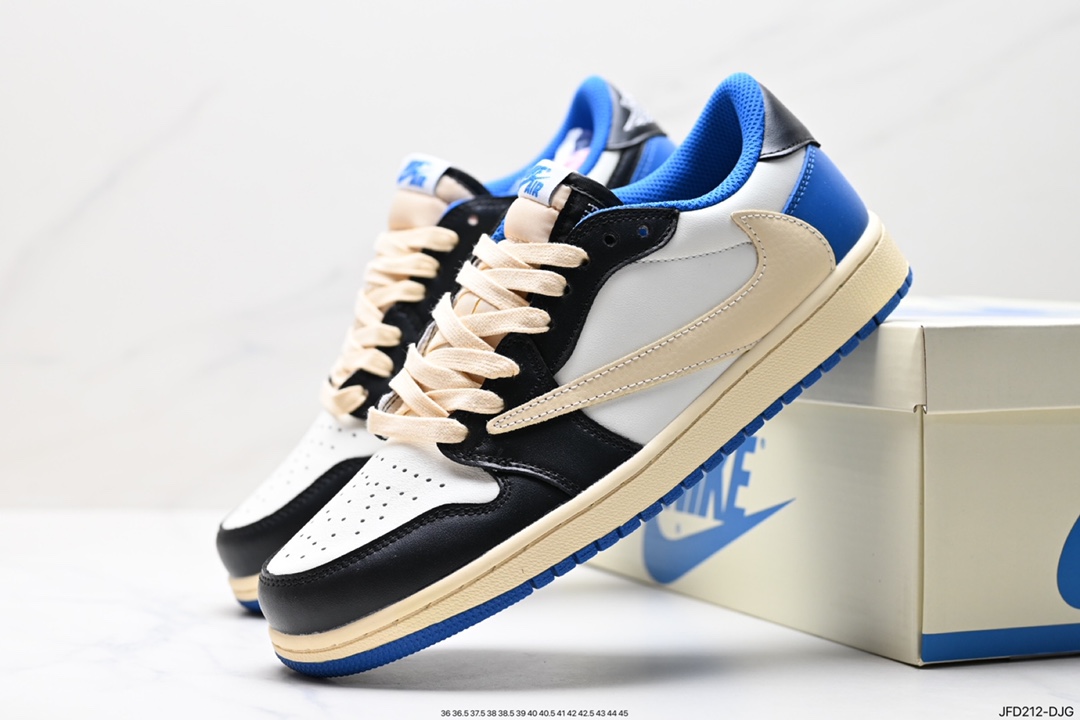 170 fragment design x Travis Scott x Nike Air Jordan 1 Low OG SP”Black/Green Toe“AJ1乔丹一代篮球鞋 FZ3124-200