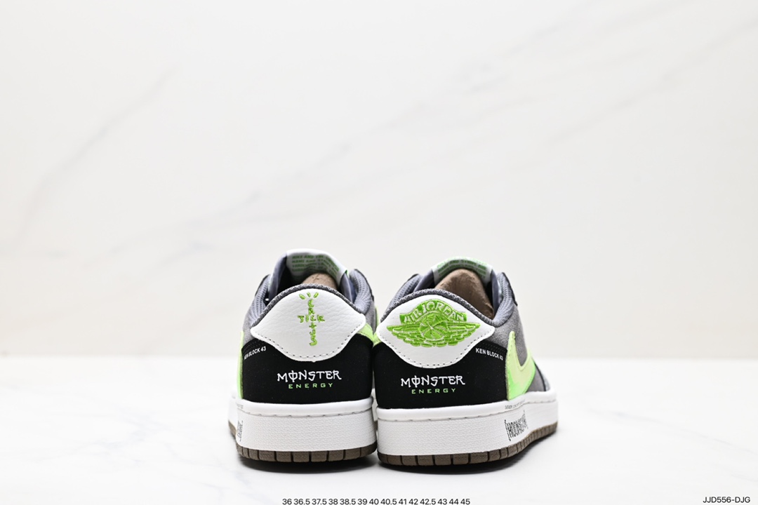 130 fragment design x Travis Scott x Nike Air Jordan 1 Low OG SP”Black/Green Toe“AJ1乔丹篮球鞋 CZ0790-043