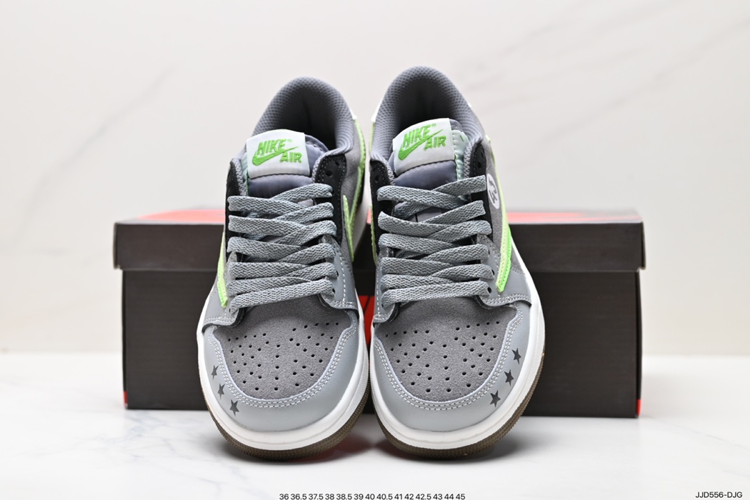 130 fragment design x Travis Scott x Nike Air Jordan 1 Low OG SP”Black/Green Toe“AJ1乔丹篮球鞋 CZ0790-043