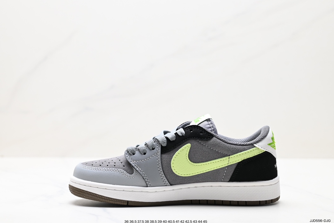 130 fragment design x Travis Scott x Nike Air Jordan 1 Low OG SP”Black/Green Toe“AJ1乔丹篮球鞋 CZ0790-043