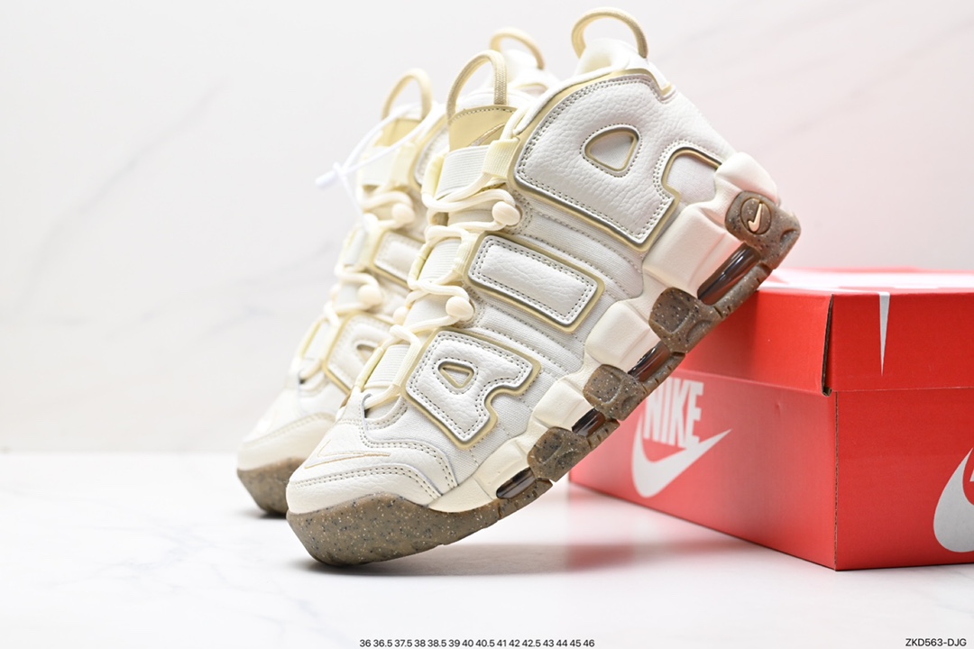 270 纯原版本 Nike Air More Uptempo OG耐克 皮蓬全掌气垫篮球鞋 白橙 DM3035-100