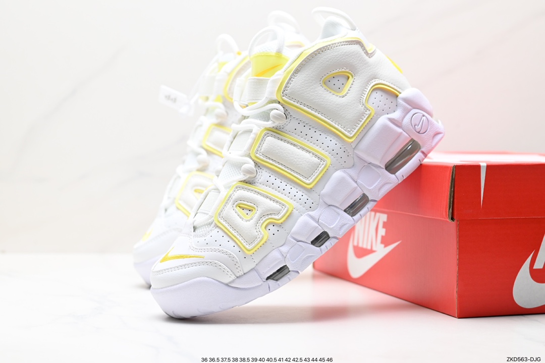 270 纯原版本 Nike Air More Uptempo OG耐克 皮蓬全掌气垫篮球鞋 白橙 DM3035-100