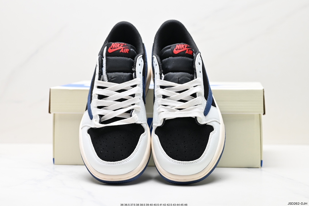 200 fragment design x Travis Scott x Nike Air Jordan 1 Low OG SP”Black/Green Toe“AJ1篮球鞋 DM7866-713