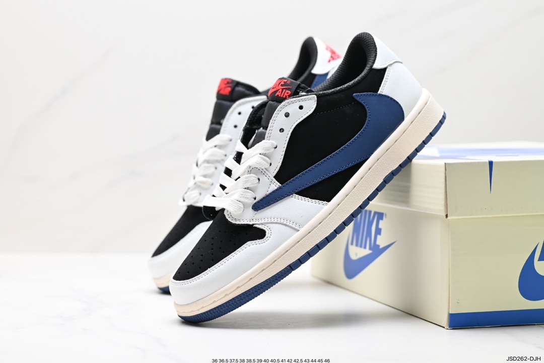 200 fragment design x Travis Scott x Nike Air Jordan 1 Low OG SP”Black/Green Toe“AJ1篮球鞋 DM7866-713