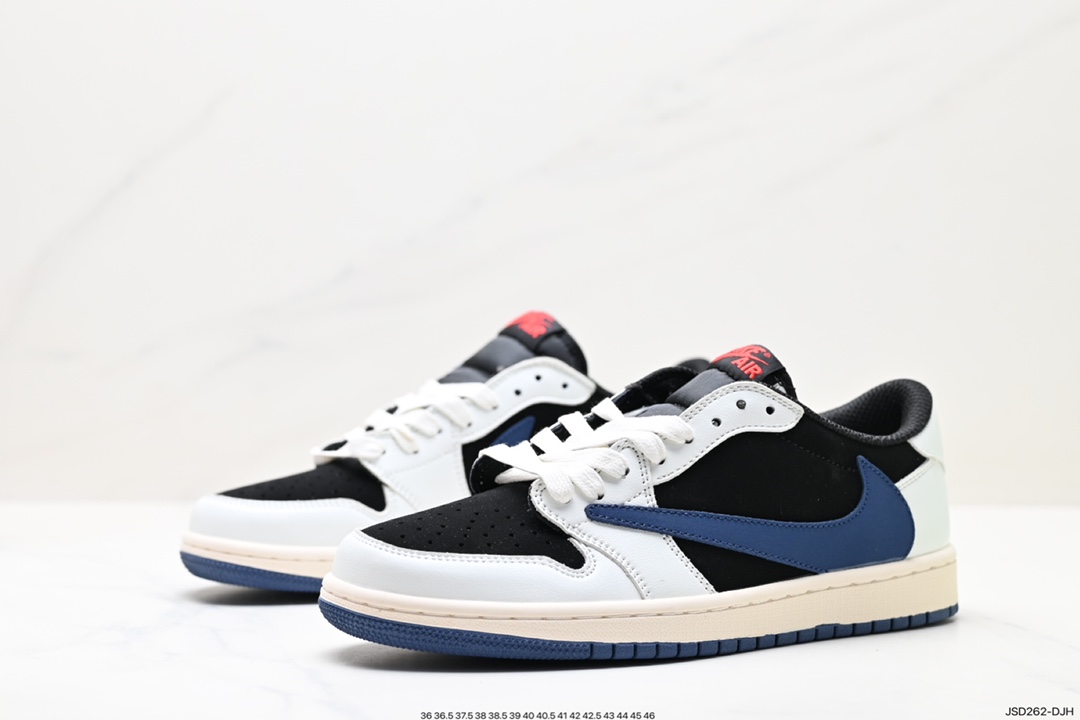 200 fragment design x Travis Scott x Nike Air Jordan 1 Low OG SP”Black/Green Toe“AJ1篮球鞋 DM7866-713