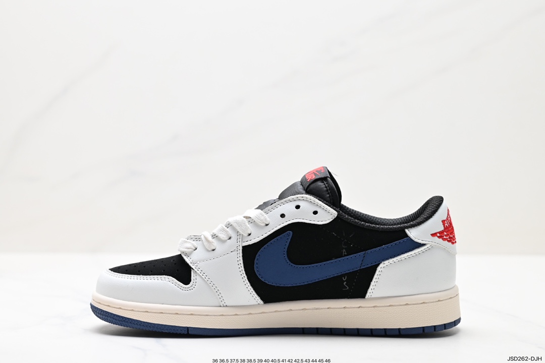 200 fragment design x Travis Scott x Nike Air Jordan 1 Low OG SP”Black/Green Toe“AJ1篮球鞋 DM7866-713