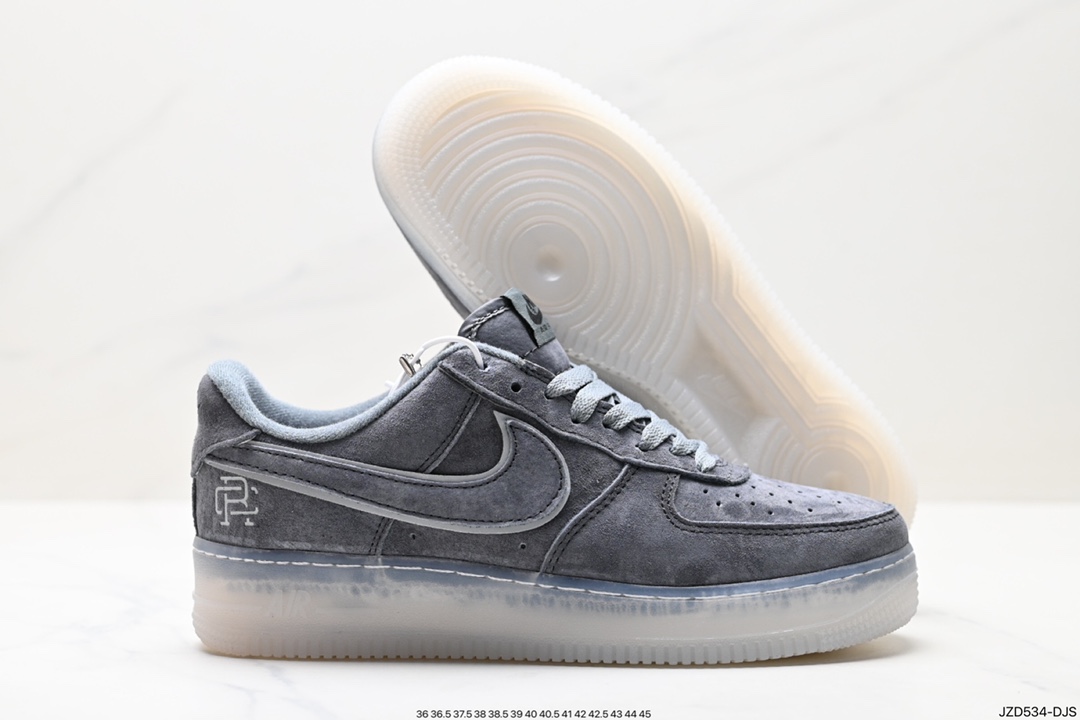 140 卫冕冠军联名款空军低帮Air Force1 Low x Reigning Champ灰黑麂皮 AA1117-118