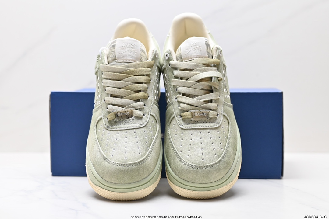 180 Air Force 1’07 Low PRM” NAl-KE Cha“空军一号板鞋“帆布浅橄榄绿龙井茶” DV4246-333