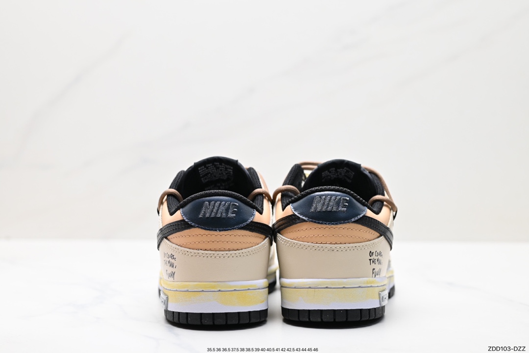 230 Nike SB Dunk Low 黑红泼墨 反转三勾 解构抽绳鞋带 DD1391-100