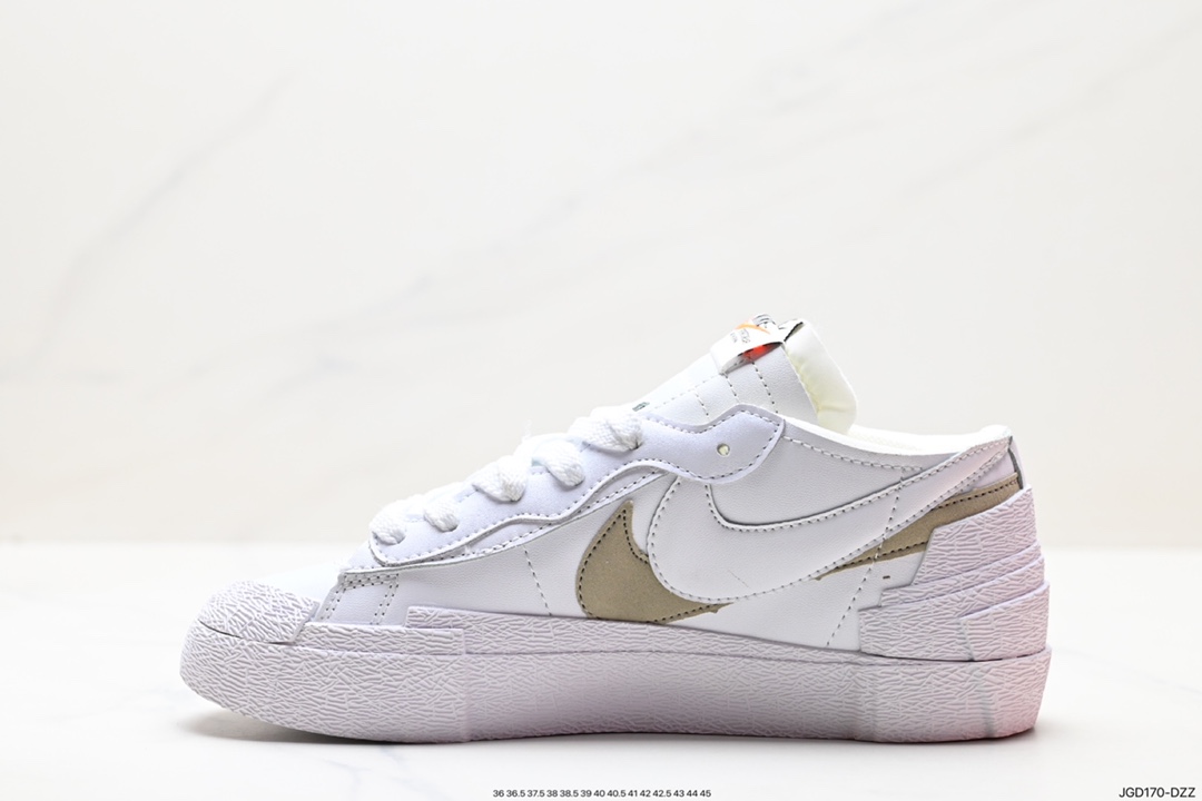 Joint Japanese deconstruction aesthetic brand SACAI x Nike Blazer Low Overlapping design avant-garde trailblazer low-top versatile sneakers DM7901-100