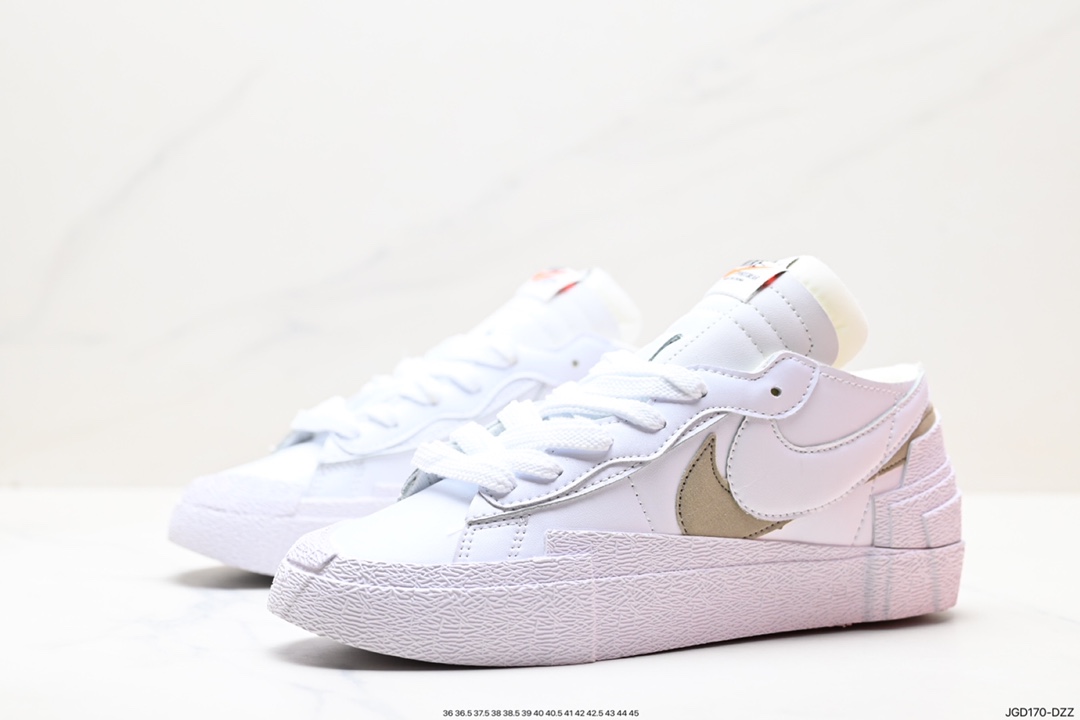 Joint Japanese deconstruction aesthetic brand SACAI x Nike Blazer Low Overlapping design avant-garde trailblazer low-top versatile sneakers DM7901-100