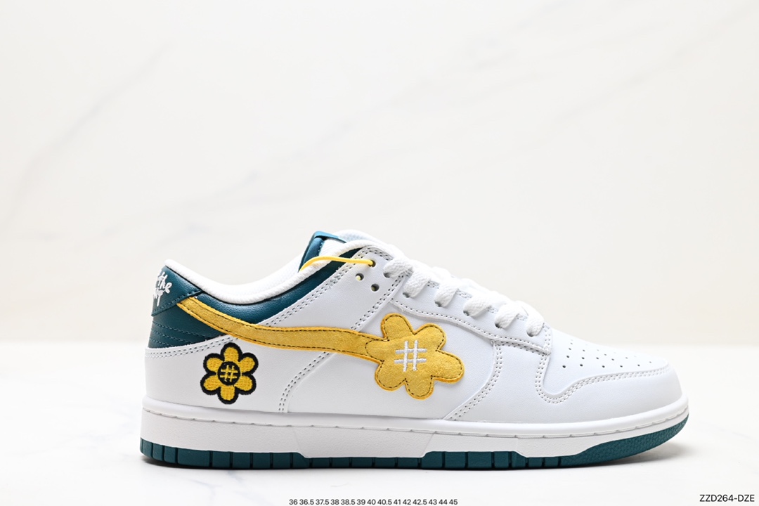 250  Dunk Low”Shroom“太阳花笑脸系列低帮休闲运动滑板板鞋“摩卡棕黑太阳花”WTP028