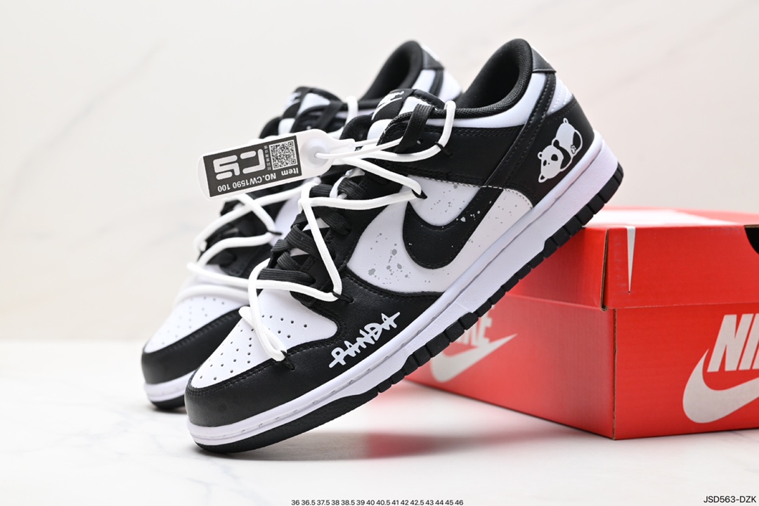 Nike SB Dunk Low black and red ink reverse three hook deconstruction drawstring shoelaces CW1590-100