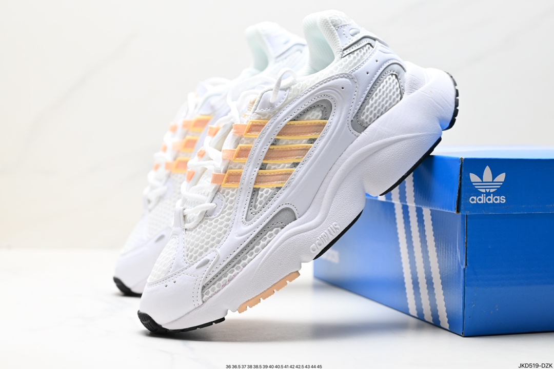 160 Adidas OZMILLEN阿迪达斯复古黑银拼色男女低帮缓震运动跑鞋 ID8345