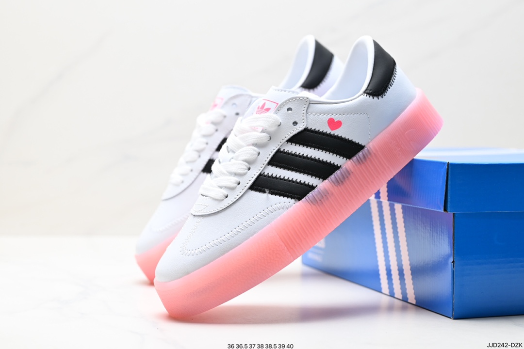 130 Adidas三叶草 Samba Rose W女子低帮厚底板鞋 EF4965