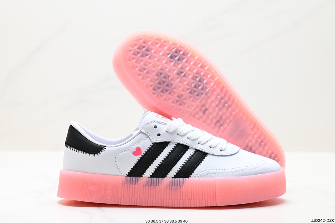 130 Adidas三叶草 Samba Rose W女子低帮厚底板鞋 EF4965