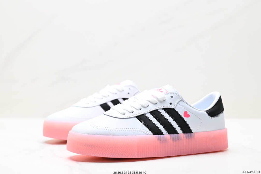 130 Adidas三叶草 Samba Rose W女子低帮厚底板鞋 EF4965