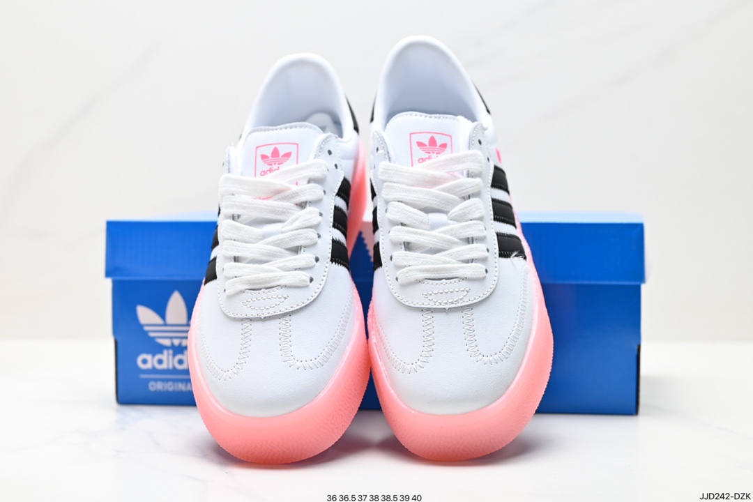 130 Adidas三叶草 Samba Rose W女子低帮厚底板鞋 EF4965