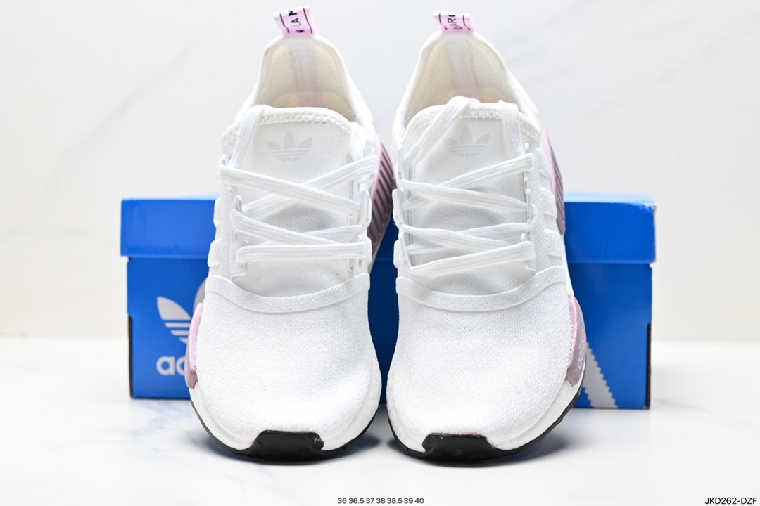 Adidas NMD_R1 V2 Boo popcorn super elastic midsole knitted mesh casual sports running shoes BD8024