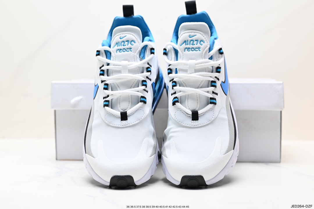 150 耐克Nike Air Max 270 React QP ”White/Light Blue”270瑞亚赛车慢跑鞋 CI1290-101