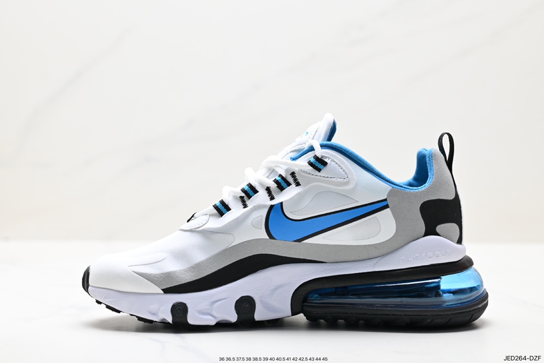 150 耐克Nike Air Max 270 React QP ”White/Light Blue”270瑞亚赛车慢跑鞋 CI1290-101