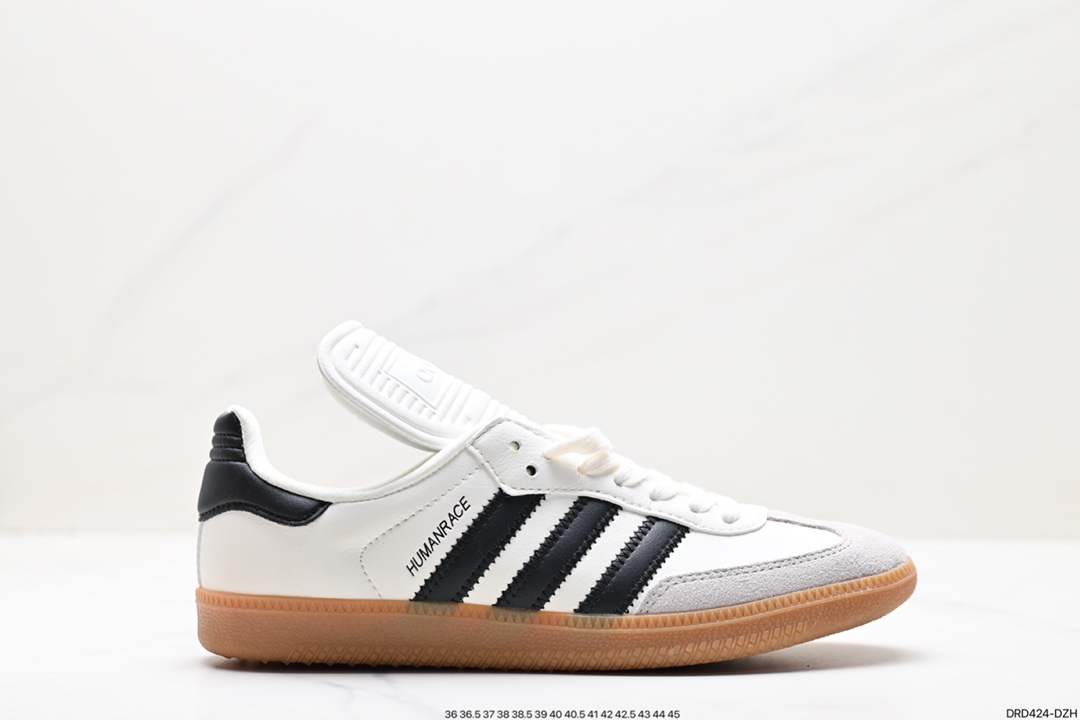 110 Adidas Originals Samba Vegan OG桑巴舞板鞋“皮革黑白浅灰焦糖底环保标识”GZ4730