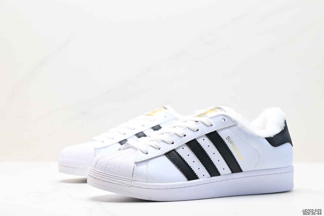 130 加绒 阿迪达斯Adidas三叶草 Originals Superstar Pride RM贝壳头板鞋 C77124