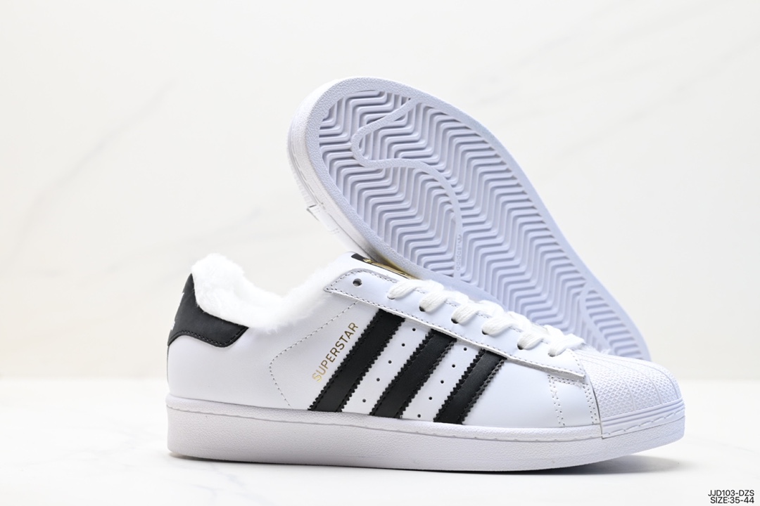 130 加绒 阿迪达斯Adidas三叶草 Originals Superstar Pride RM贝壳头板鞋 C77124