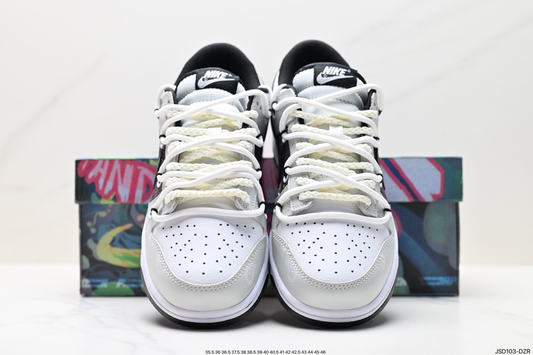 200 Nike SB Dunk Low 黑红泼墨 反转三勾 解构抽绳鞋带 DJ6188-002