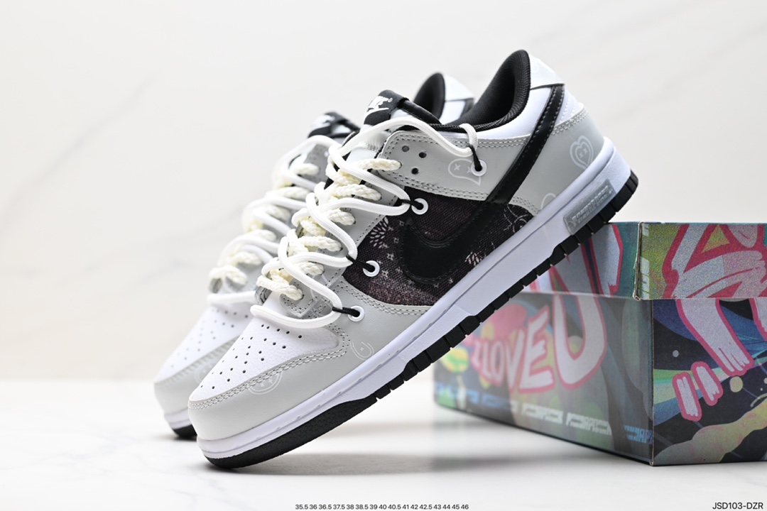 200 Nike SB Dunk Low 黑红泼墨 反转三勾 解构抽绳鞋带 DJ6188-002