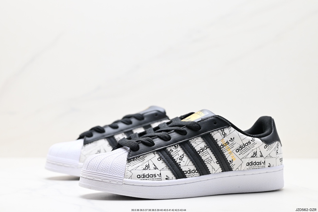 140 阿迪达斯Adidas三叶草 Originals Superstar Pride RM贝壳头系列低帮板鞋 GX8413