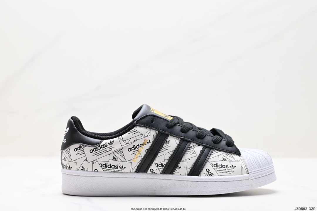 140 阿迪达斯Adidas三叶草 Originals Superstar Pride RM贝壳头系列低帮板鞋 GX8413