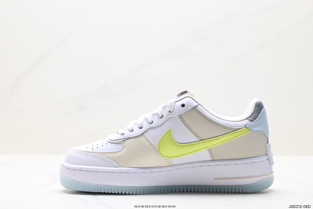 180 Nike WMNS Air Force 1 Shadow 马卡龙军空一号轻增量高低帮搭百板鞋 FB7582-100