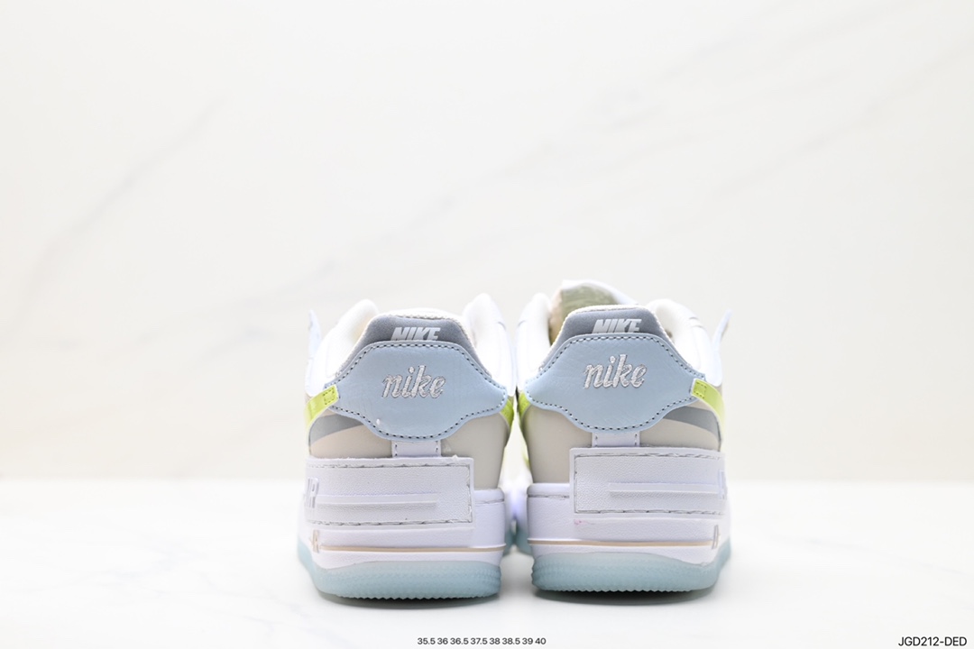 180 Nike WMNS Air Force 1 Shadow 马卡龙军空一号轻增量高低帮搭百板鞋 FB7582-100