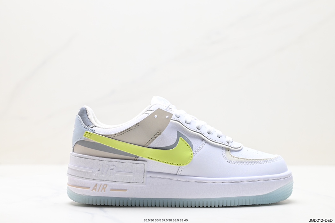 180 Nike WMNS Air Force 1 Shadow 马卡龙军空一号轻增量高低帮搭百板鞋 FB7582-100