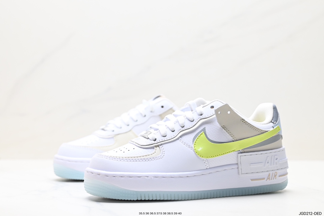 180 Nike WMNS Air Force 1 Shadow 马卡龙军空一号轻增量高低帮搭百板鞋 FB7582-100