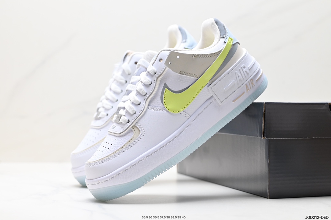 180 Nike WMNS Air Force 1 Shadow 马卡龙军空一号轻增量高低帮搭百板鞋 FB7582-100