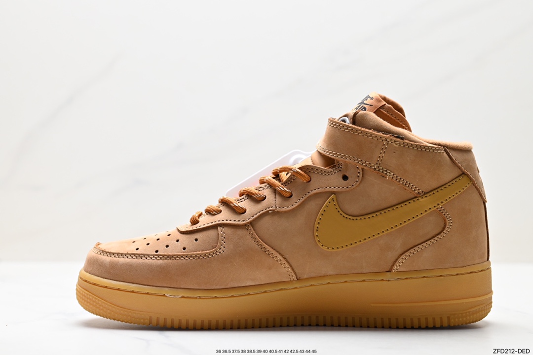 280 Nike Air Force 1 '07 Mid"WheatFlax"空军一号经典中帮百搭休闲运动板鞋“新麦黄棕”DJ9158-200