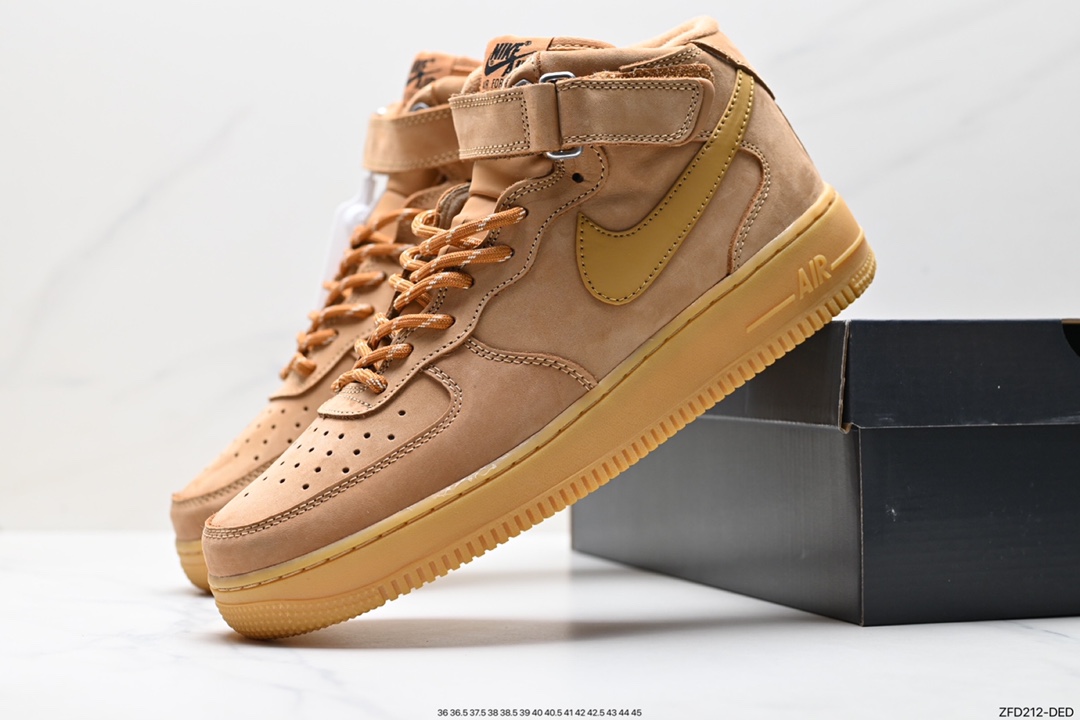 280 Nike Air Force 1 '07 Mid"WheatFlax"空军一号经典中帮百搭休闲运动板鞋“新麦黄棕”DJ9158-200