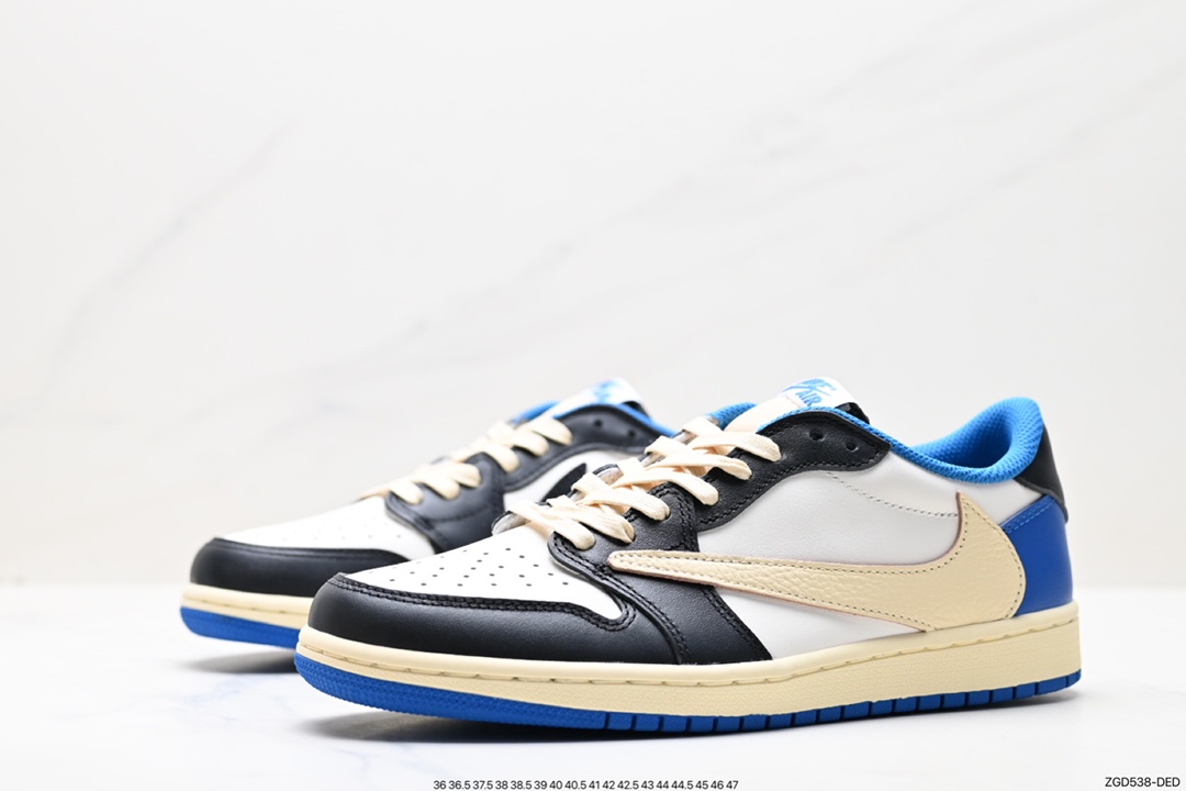 290 fragment design x Travis Scott x Nike Air Jordan 1 Low OG SP”BlackGreen Toe“AJ1乔丹一代篮球鞋 DM7866-162