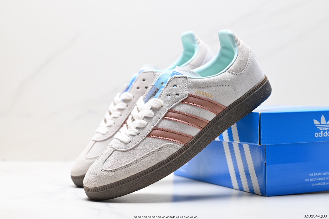 140 Adidas Samba Team 翻毛灰裸粉 Adidas Originals Samba Vegan桑巴德训鞋 ID2047