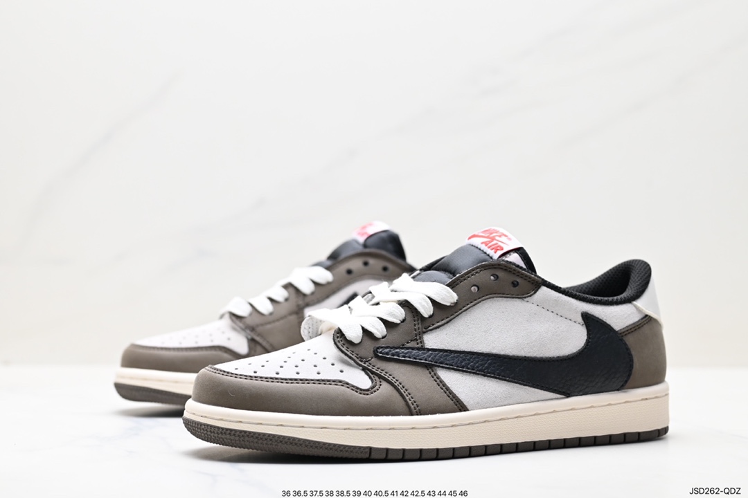 200 fragment design x Travis Scott x Nike Air Jordan 1 Low OG SP”BlackGreen Toe“AJ1乔丹篮球鞋 DM7866-717