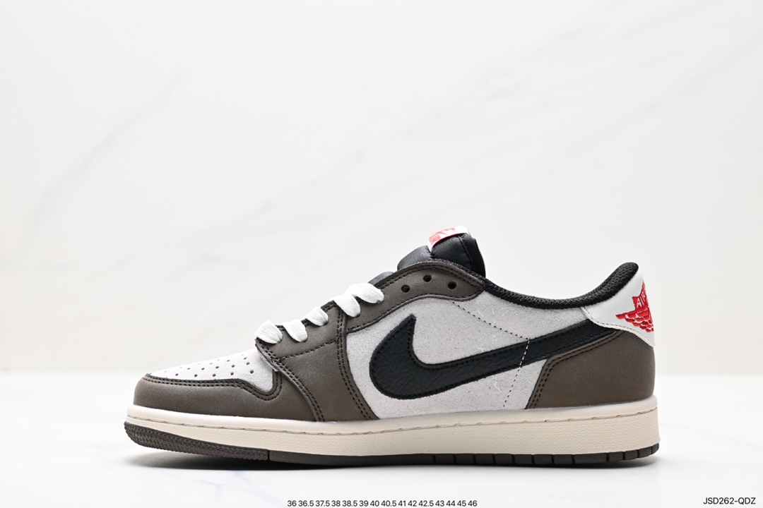 200 fragment design x Travis Scott x Nike Air Jordan 1 Low OG SP”BlackGreen Toe“AJ1乔丹篮球鞋 DM7866-717